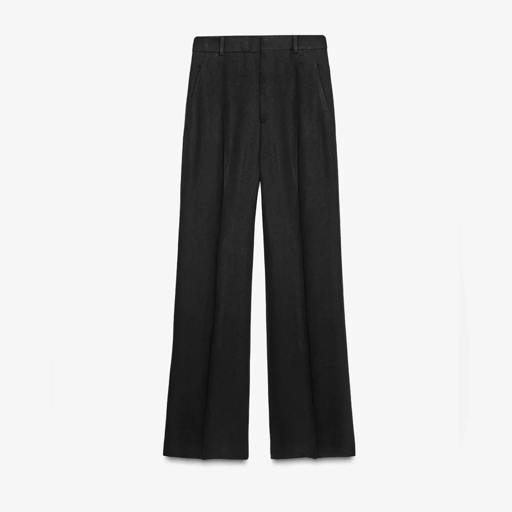 Zara Linen Blend Buckle Pants ZW Collection